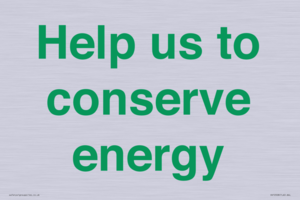 SV10508: Help us to conserve energy