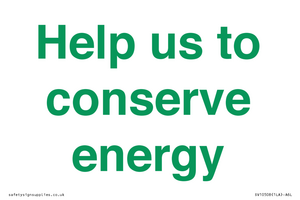 SV10508: Help us to conserve energy