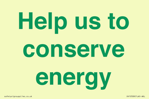 SV10508: Help us to conserve energy