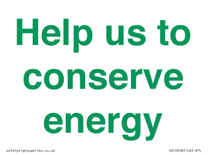 SV10508: Help us to conserve energy