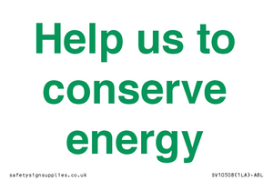 SV10508: Help us to conserve energy