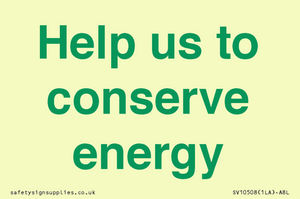 SV10508: Help us to conserve energy