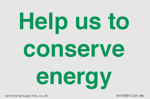 SV10508: Help us to conserve energy