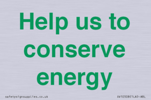 SV10508: Help us to conserve energy