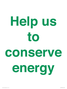 SV10508: Help us to conserve energy