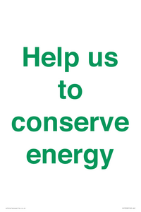 SV10508: Help us to conserve energy