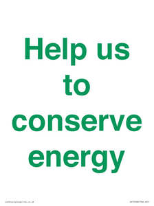 SV10508: Help us to conserve energy