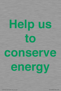 SV10508: Help us to conserve energy