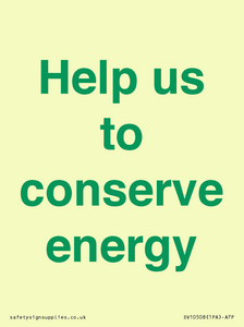 SV10508: Help us to conserve energy