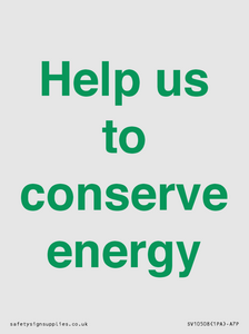 SV10508: Help us to conserve energy