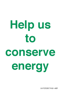 SV10508: Help us to conserve energy