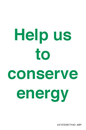 SV10508: Help us to conserve energy