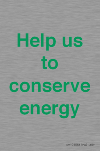 SV10508: Help us to conserve energy