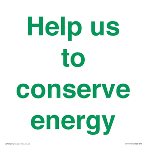 SV10508: Help us to conserve energy