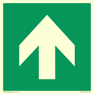 SV11723: E907 Safe condition: Up / forwards arrow (90 deg supplimentary)