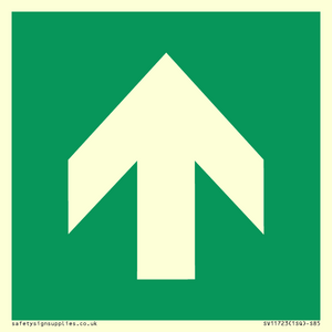 SV11723: E907 Safe condition: Up / forwards arrow (90 deg supplimentary)