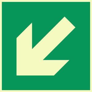 SV11729: E912 Safe condition: Down left arrow (45 deg supplimentary)
