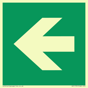 SV11731: E913 Safe condition: Left arrow (90 deg supplimentary)