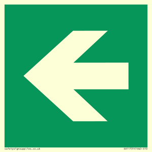SV11731: E913 Safe condition: Left arrow (90 deg supplimentary)