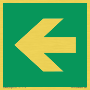 SV11731: E913 Safe condition: Left arrow (90 deg supplimentary)