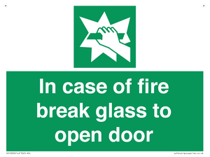 SV12920: In case of fire break glass to open door