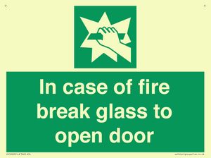 SV12920: In case of fire break glass to open door