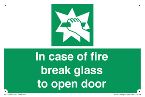 SV12920: In case of fire break glass to open door