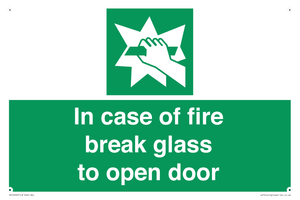 SV12920: In case of fire break glass to open door