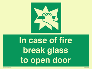 SV12920: In case of fire break glass to open door