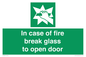SV12920: In case of fire break glass to open door