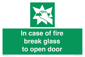 SV12920: In case of fire break glass to open door