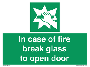 SV12920: In case of fire break glass to open door