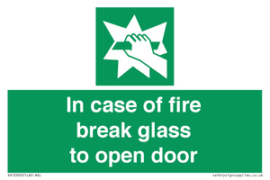 SV12920: In case of fire break glass to open door