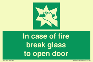 SV12920: In case of fire break glass to open door