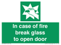 SV12920: In case of fire break glass to open door