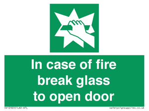 SV12920: In case of fire break glass to open door