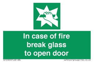 SV12920: In case of fire break glass to open door