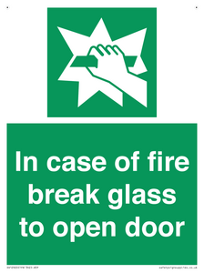 SV12920: In case of fire break glass to open door