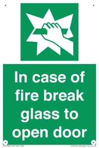 SV12920: In case of fire break glass to open door