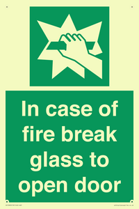 SV12920: In case of fire break glass to open door