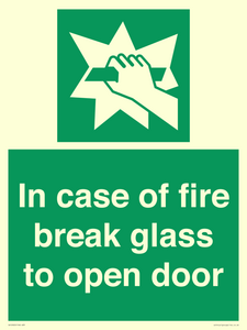 SV12920: In case of fire break glass to open door