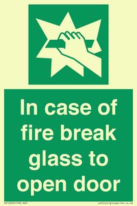 SV12920: In case of fire break glass to open door