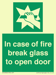 SV12920: In case of fire break glass to open door