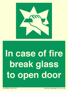 SV12920: In case of fire break glass to open door