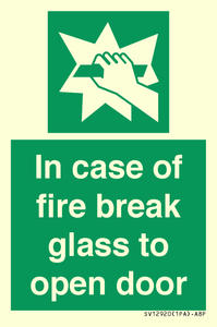 SV12920: In case of fire break glass to open door