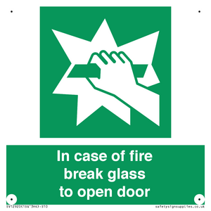 SV12920: In case of fire break glass to open door