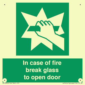 SV12920: In case of fire break glass to open door