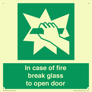SV12920: In case of fire break glass to open door