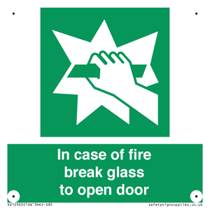 SV12920: In case of fire break glass to open door