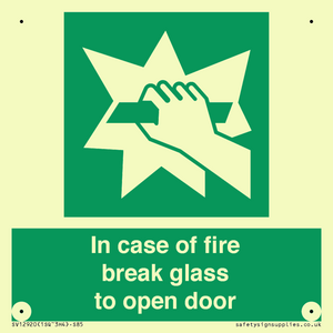 SV12920: In case of fire break glass to open door